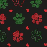 Christmas Paws Heat Transfer Vinyl By The Foot Pre-Masked