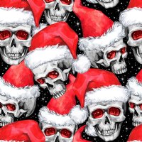 24" Santa Skulls Pattern Vinyl By The Foot