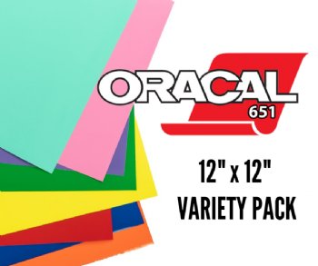 Oracal 651 Glossy 12 x 6 ft Vinyl Rolls Plus Transfer Tape & Designs - 12 Pack